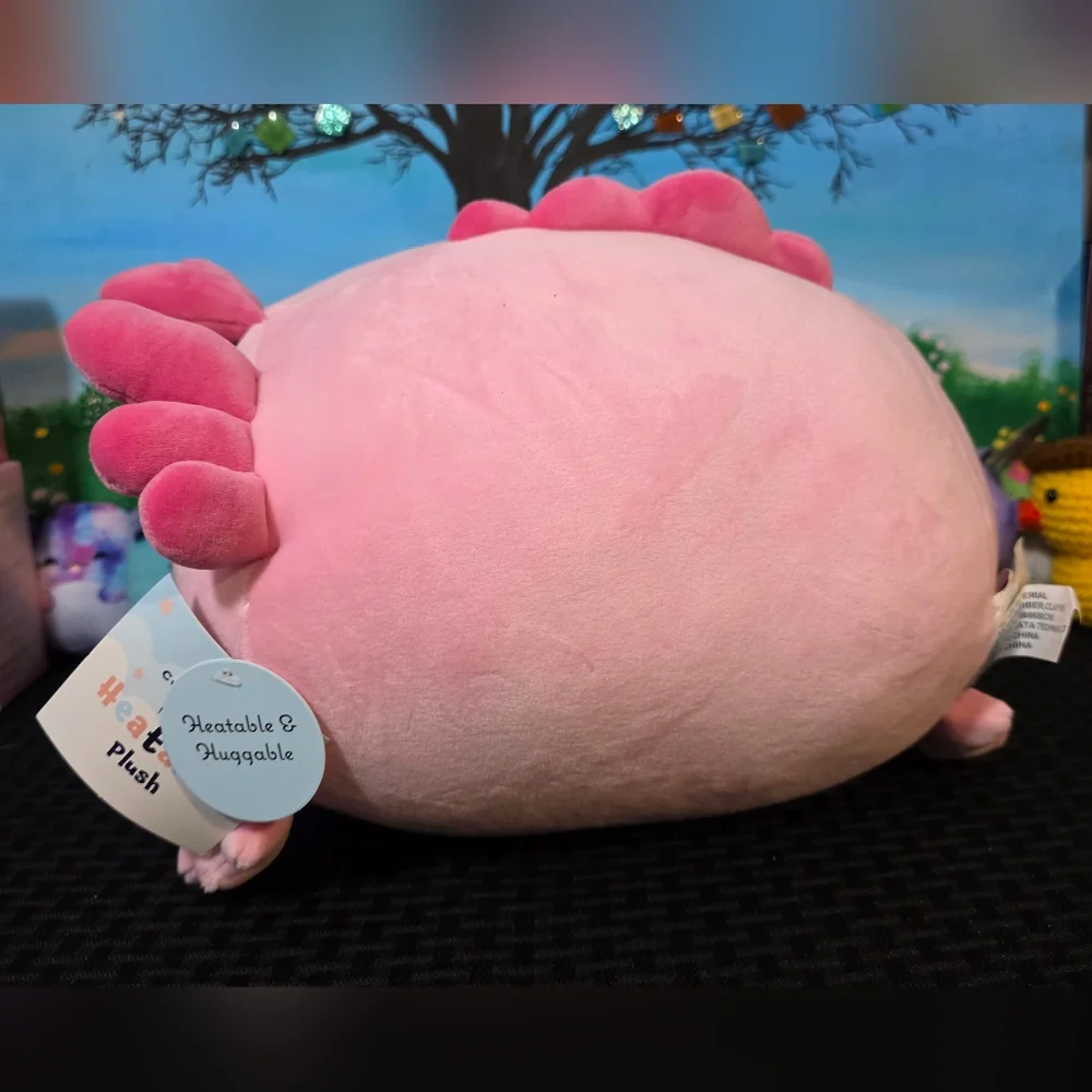 Cute Pink Plush Axolotl Toy Weighted/Heatable - Picture 2 of 4